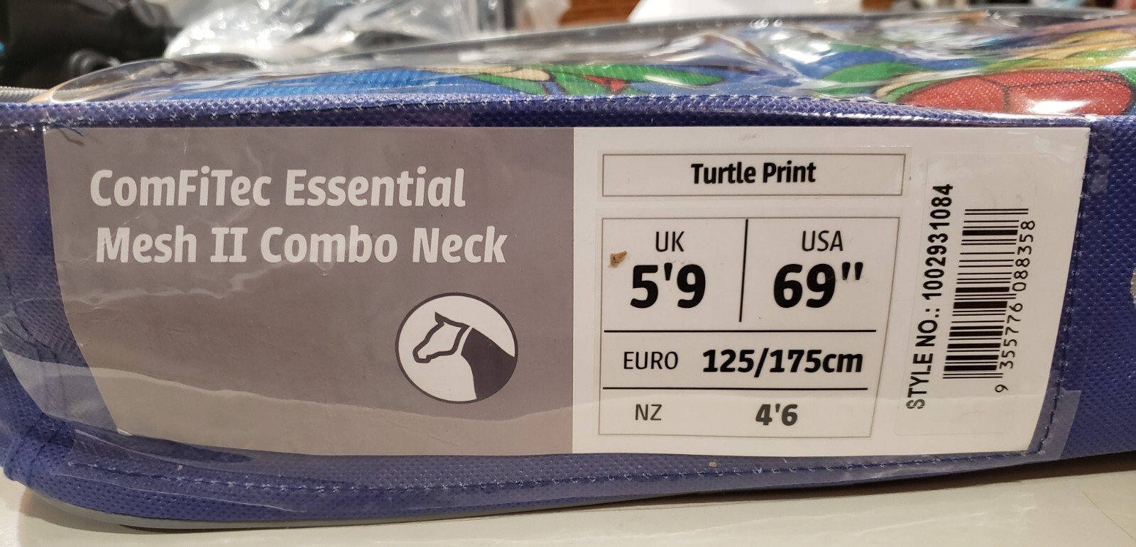 WeatherBeeta ComFiTec Essential Mesh II Combo Neck Turtle Print 69" Fly Sheet