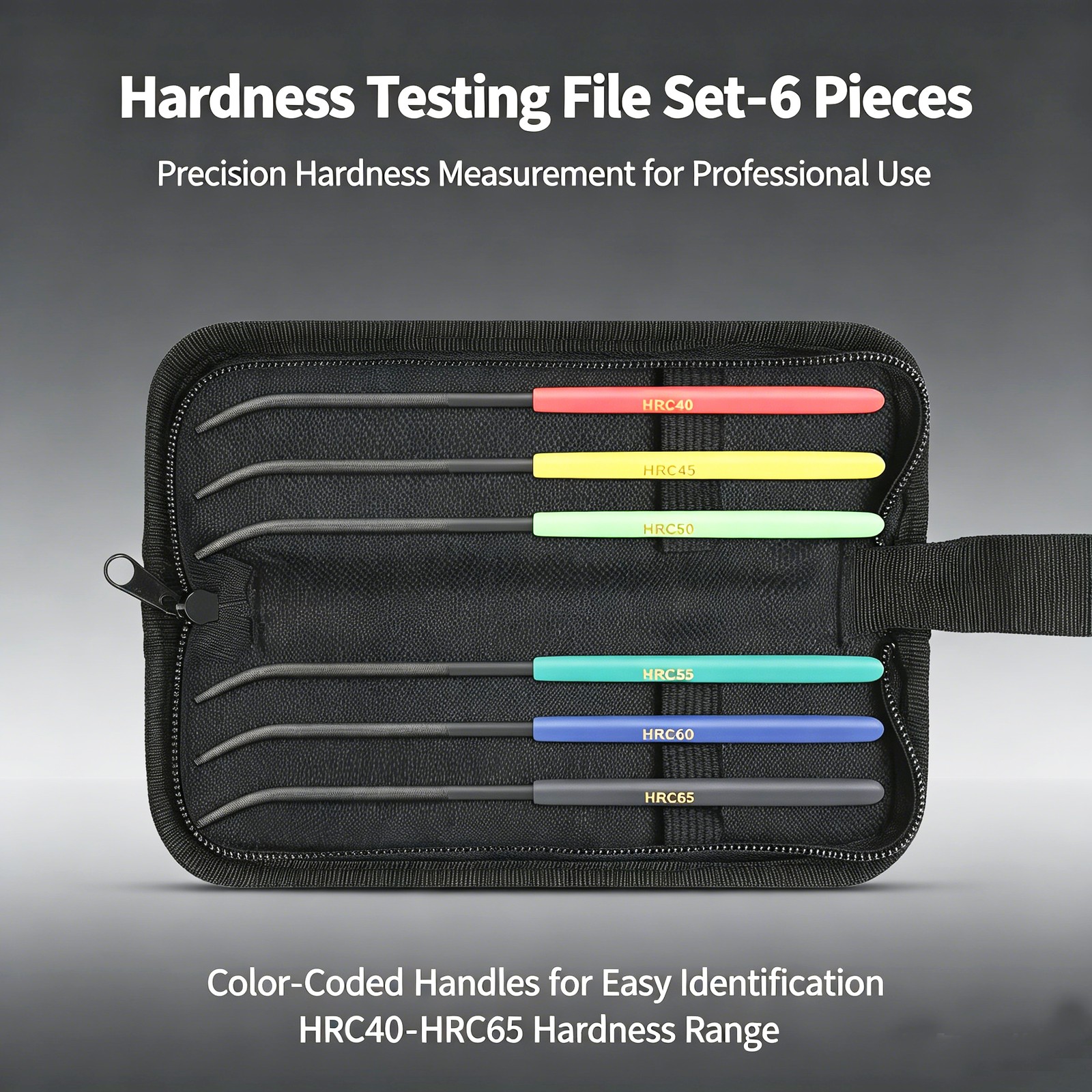 Hardness Tester Checker File 6pcs HRC40-HRC65 Rough Estimation of Metal Rigidity