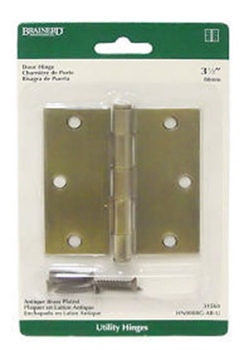3 1/2" Antique Brass Door Hinge L-HN0008G-AB-U