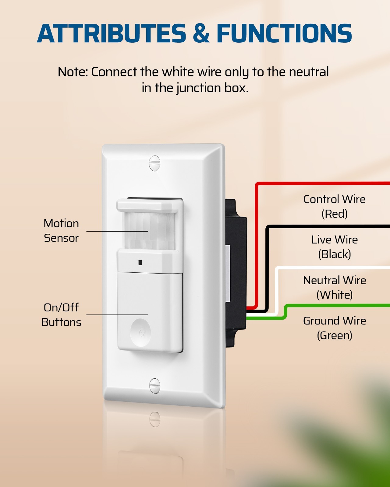 DEWENWILS Motion Activated Wall Switch, 2Pack, Auto On/Off, for Bathroom Hallway