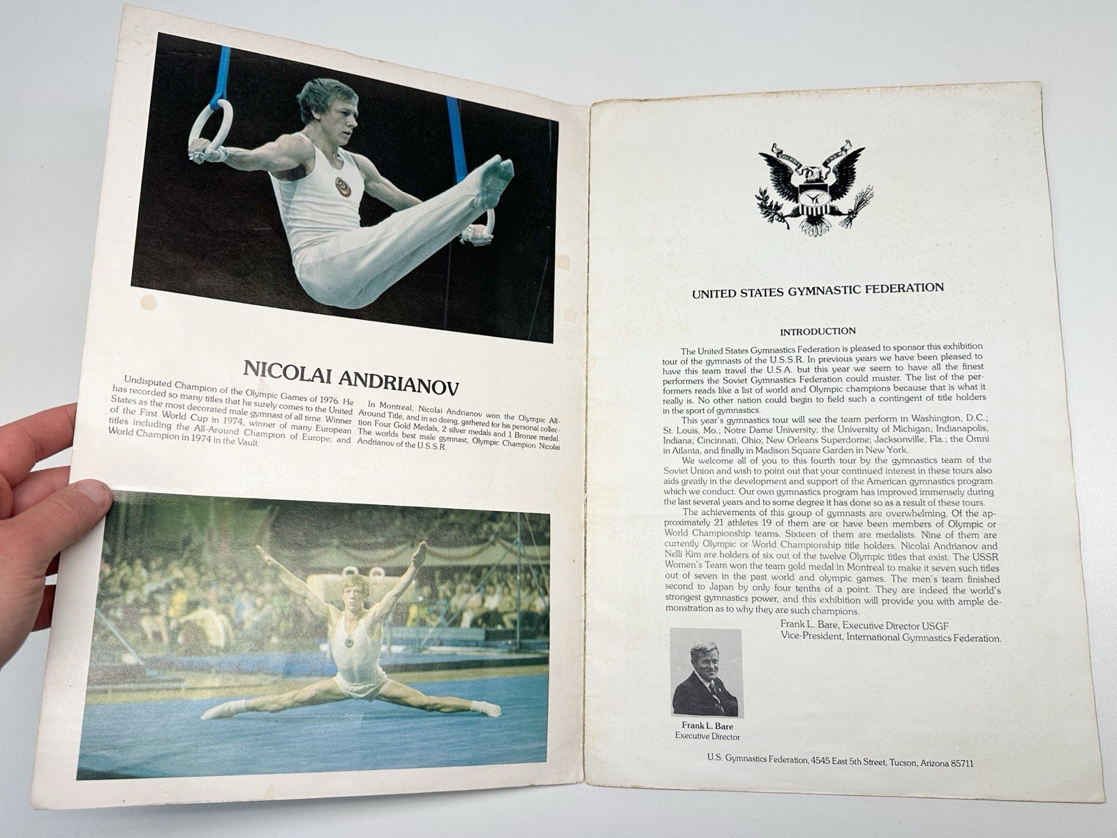 1976 USSR Gymnastics Program With Olga Korbut & Nelli Kim Great Photos Vintage