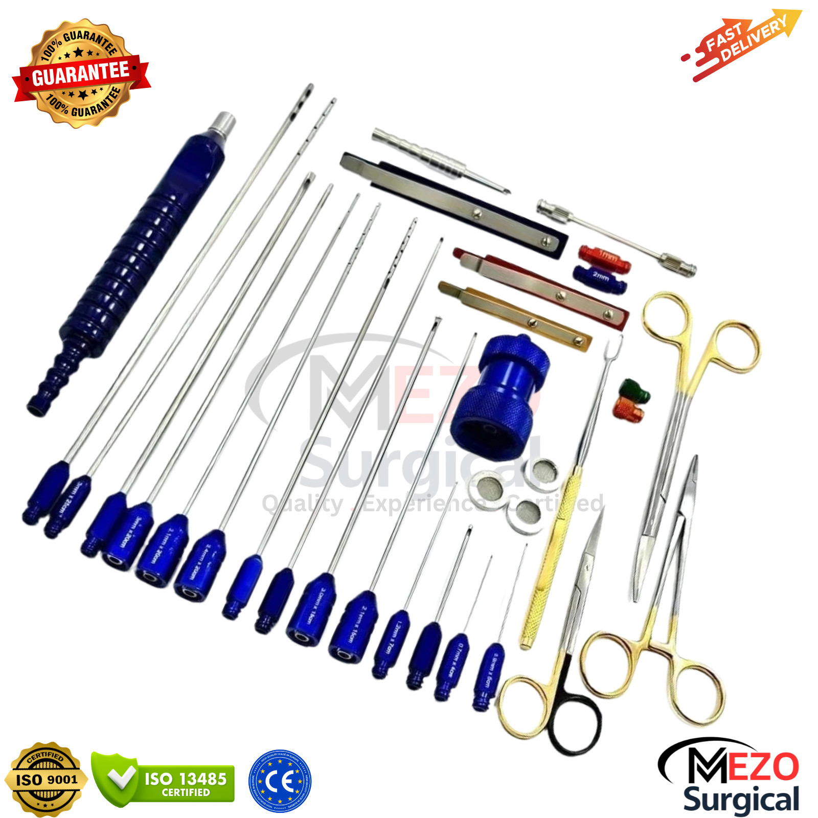 Liposuction Complete Cannulas Set/Kit for Face and Neck