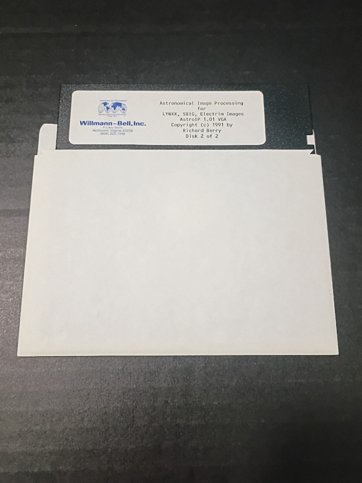 ASTRONOMICAL IMAGE PROCESSING by Richard Berry & Burnell Floppy Disc LYNXX SBIG