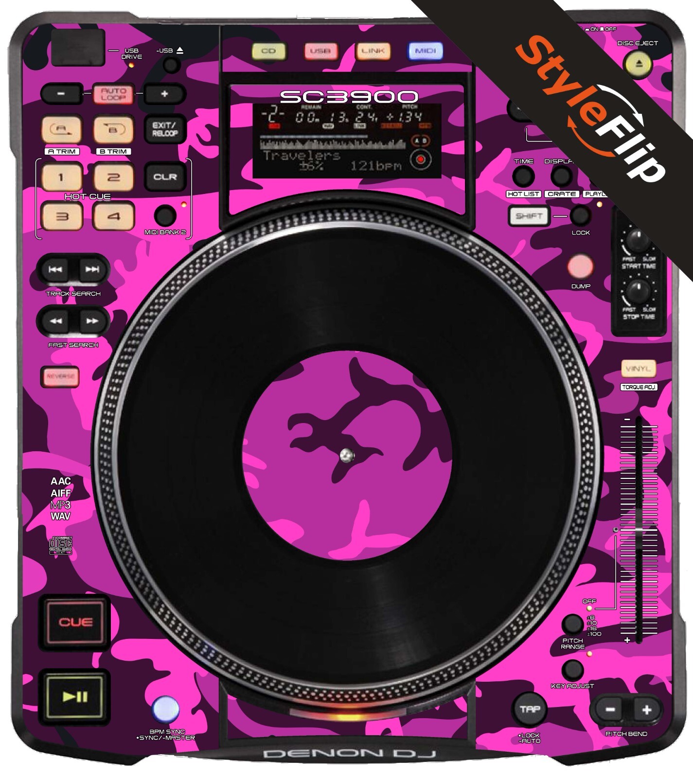 Denon SC3900 | Pink Camo | Protective Decal | StyleFlip Skins