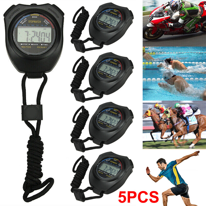 Paquete de 5 cronómetro digital para entrenadores deportivos natación correr