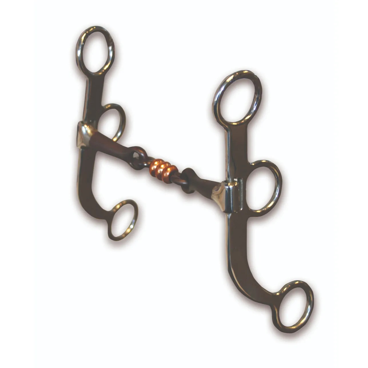 Bob Avila Collection Equine Training Bit - 3-Piece Sweet Iron Mouth with Copper