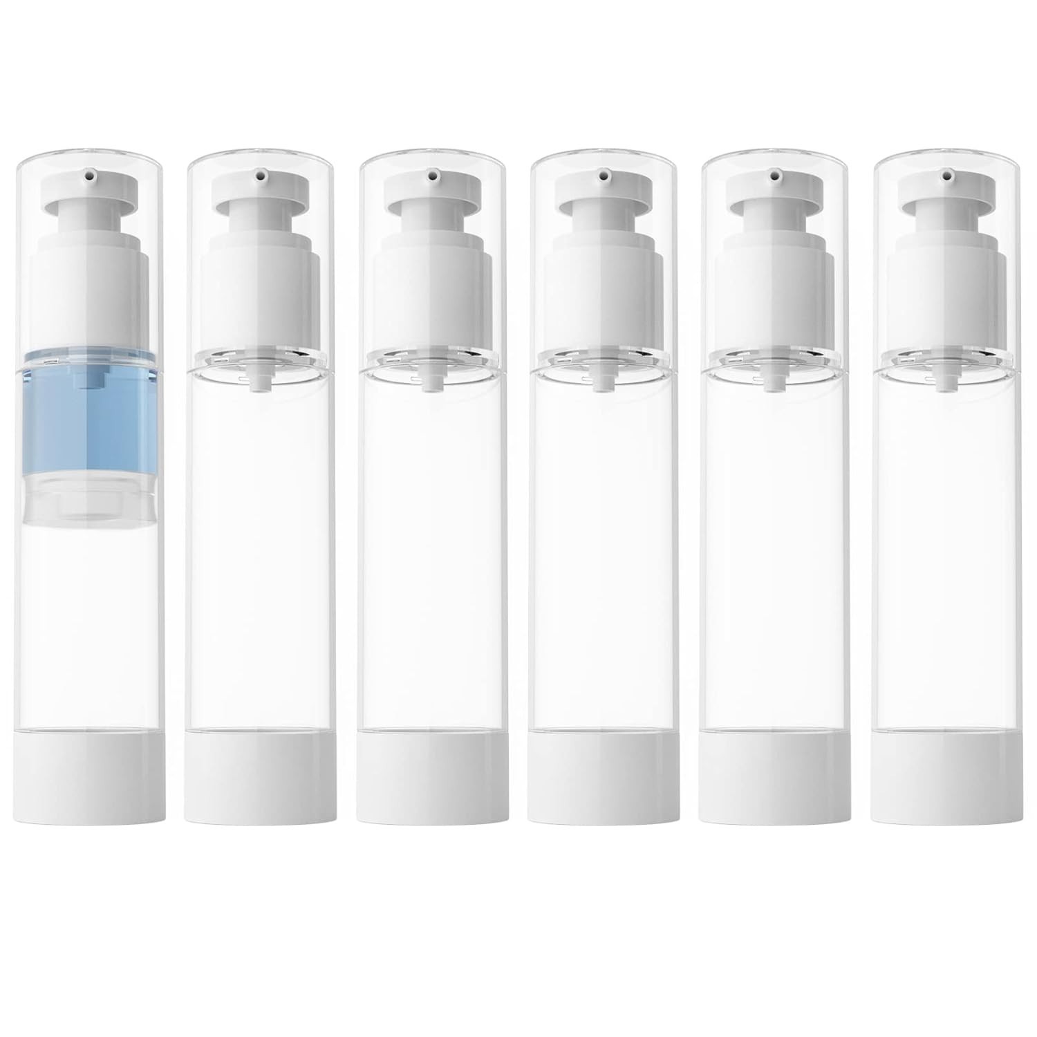 LONGWAY 3.4 Oz 100Ml Clear Airless Cosmetic Cream Pump Bottle Size Dispenser Re