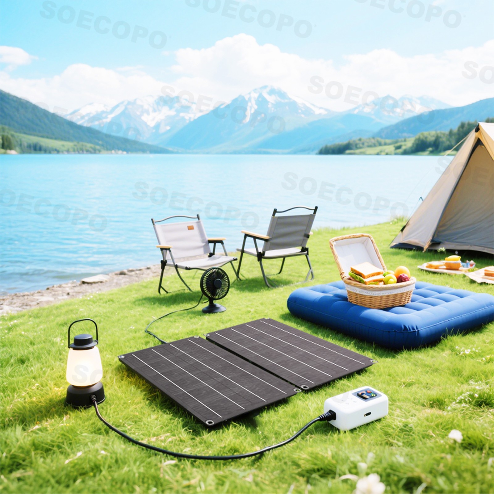 1600W Solar Panel Kit - 2 x800W + 100A Controller + Extension Cord Multi-Scene