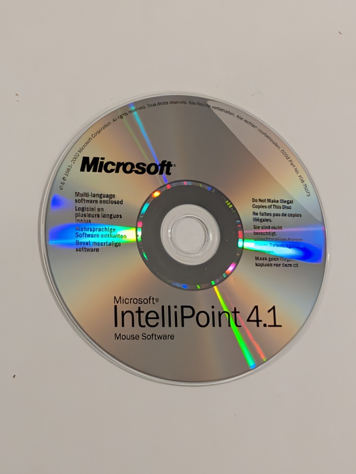 Microsoft IntelliPoint 4.1 Mouse Software CD-ROM (2002) | Disc Only