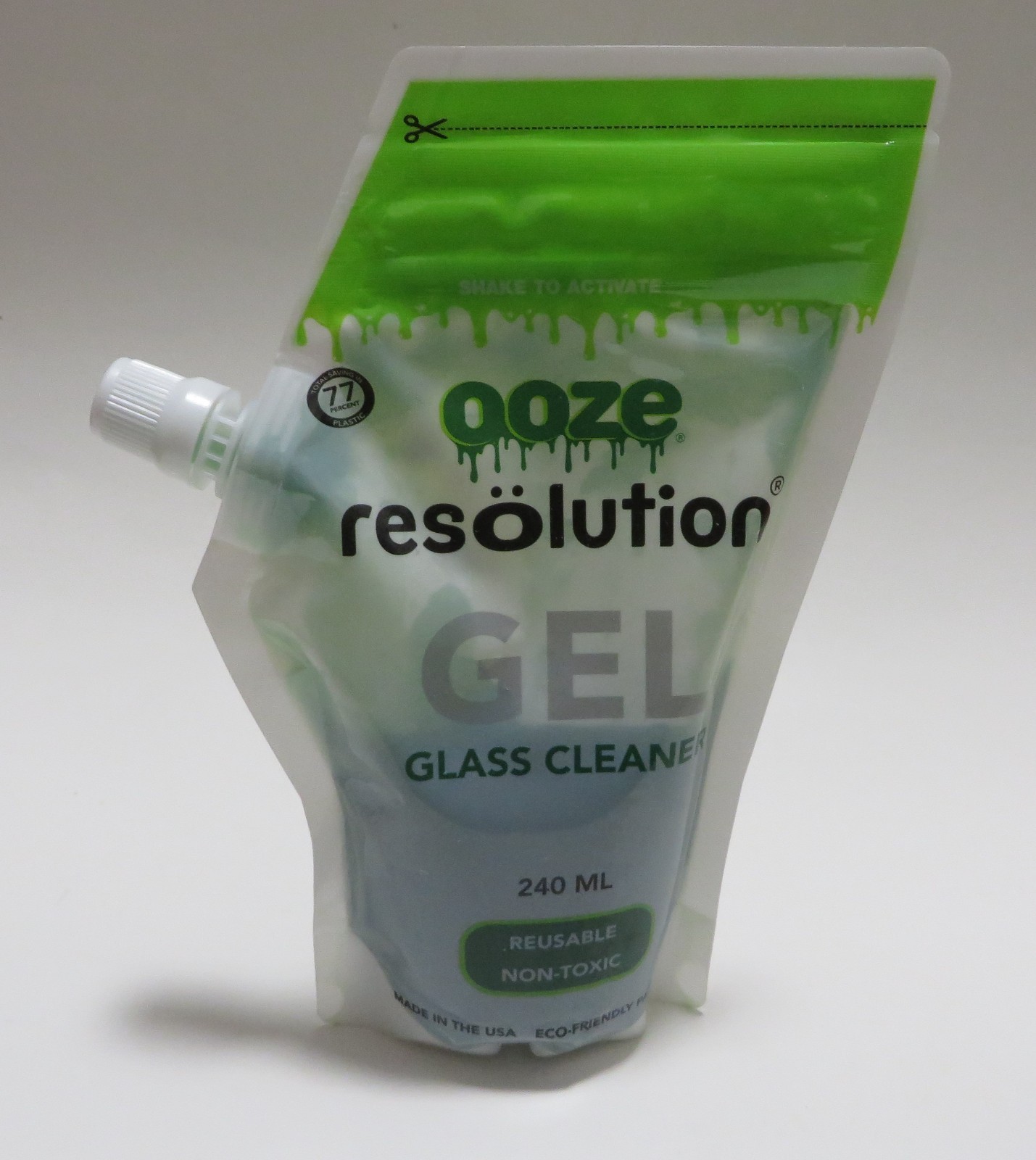 Ooze Resolution Gel Glass Cleaner - Reusable Glass Cleaner-non toxic- 240ML/pack