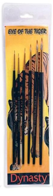 Dynasty Eye Of The Tiger SET "B" Round Paint Brushes 5/0-3/0-0-2-4-6 23451'