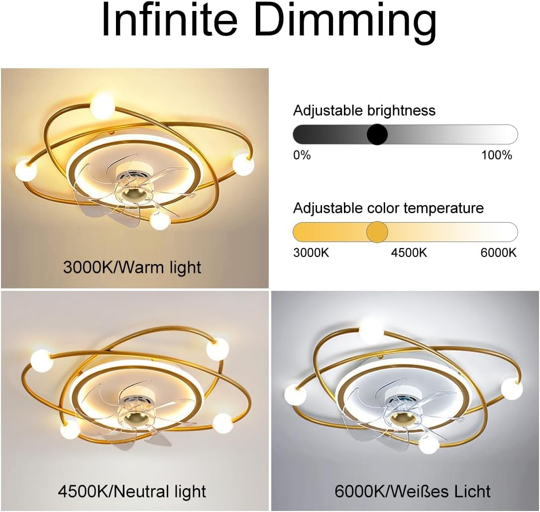 Low-noise Ceiling Fan Lighting Hallway Creative Design LED Ceiling Fan Lighting