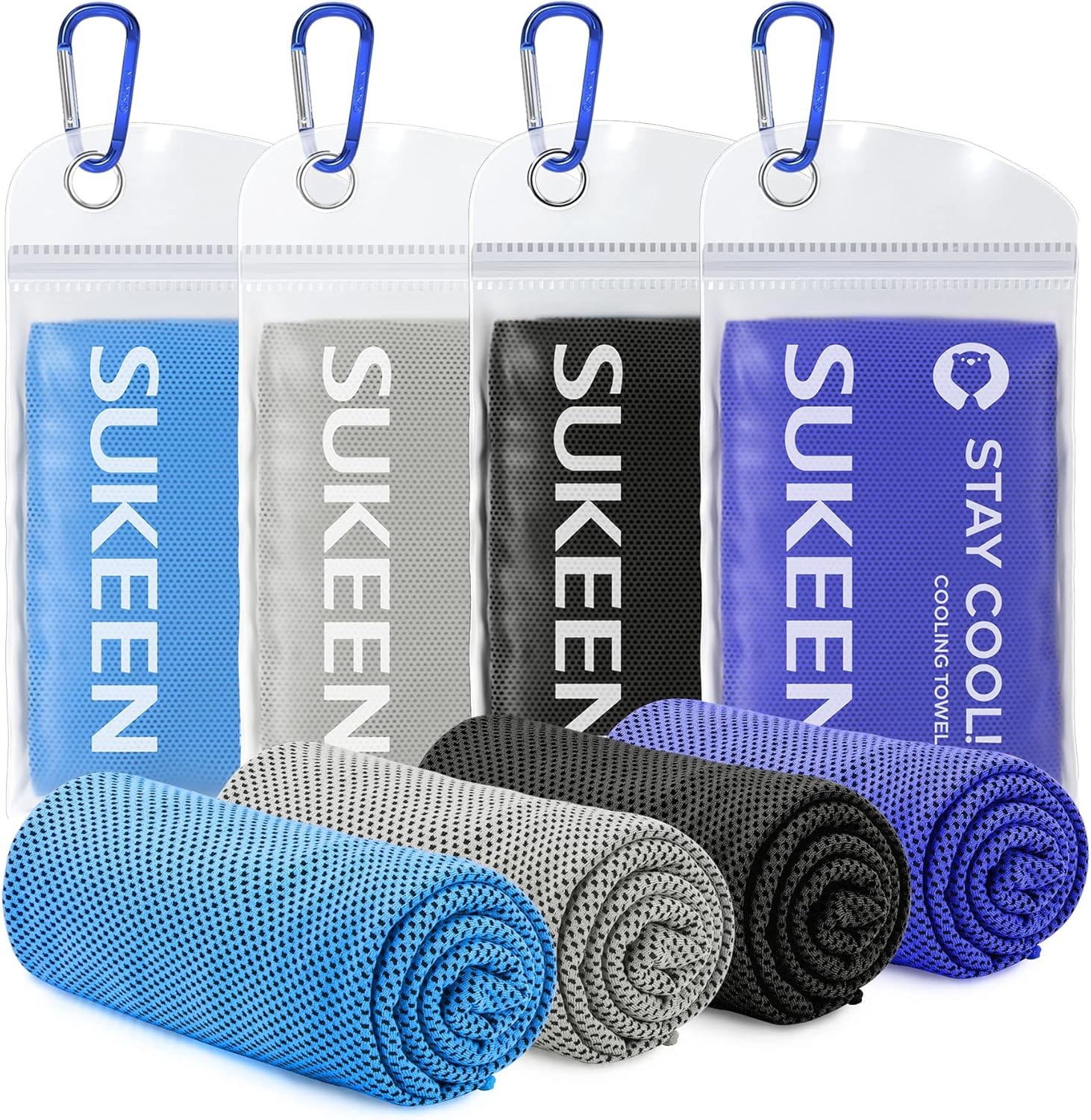 4 Pack Cooling Towels (40"x12"), Cooling Neck Wraps, Ice Towel, Soft Breathable