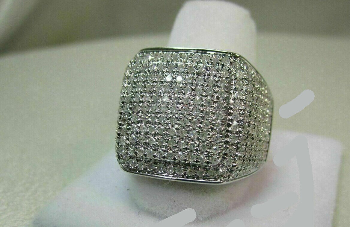 2CT Round Lab Created Diamond Pinky Men Wedding Band Ring 14K White Gold Plated