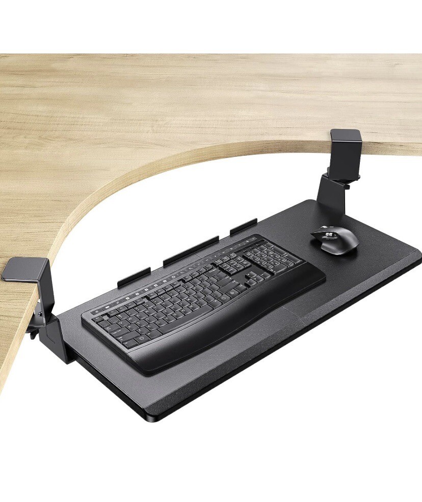 HUANUO Keyboard Tray under Desk, Ergonomic Corner Keyboard Tray HNKB07