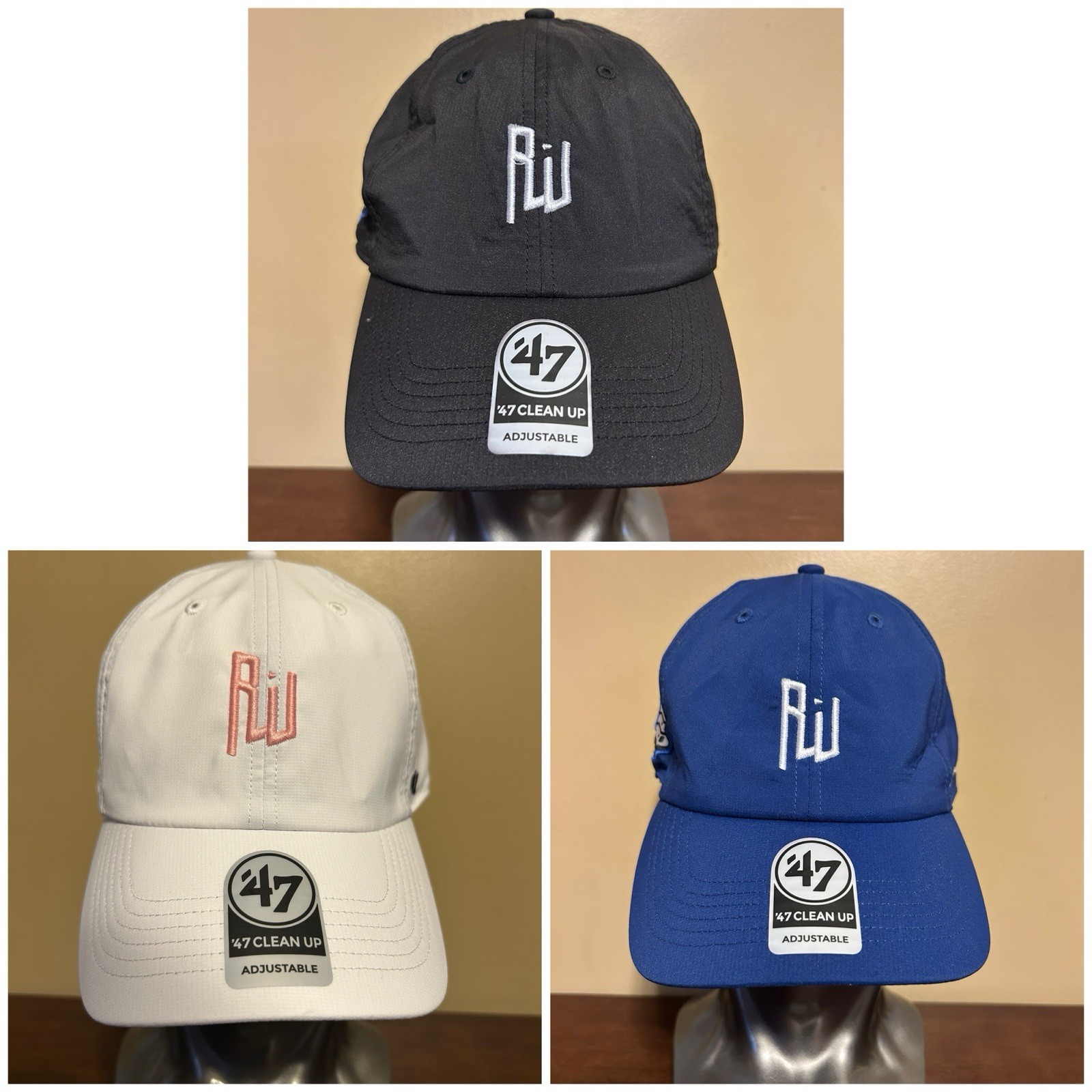 NEW 47 Brand Forward Running Hat 3-Pack Cooling Lightweight UV Protection $55.00