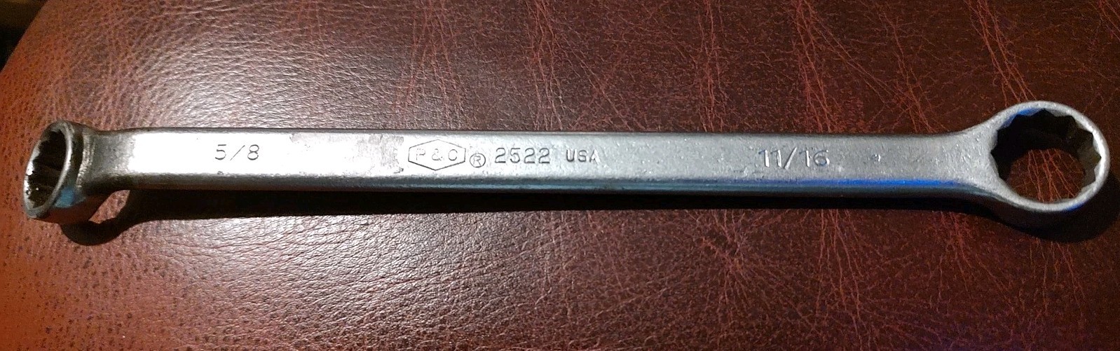 P & C® 2522, 5/8in. X 11/16in. 12pt Box End Wrench Made in the U.S.A.