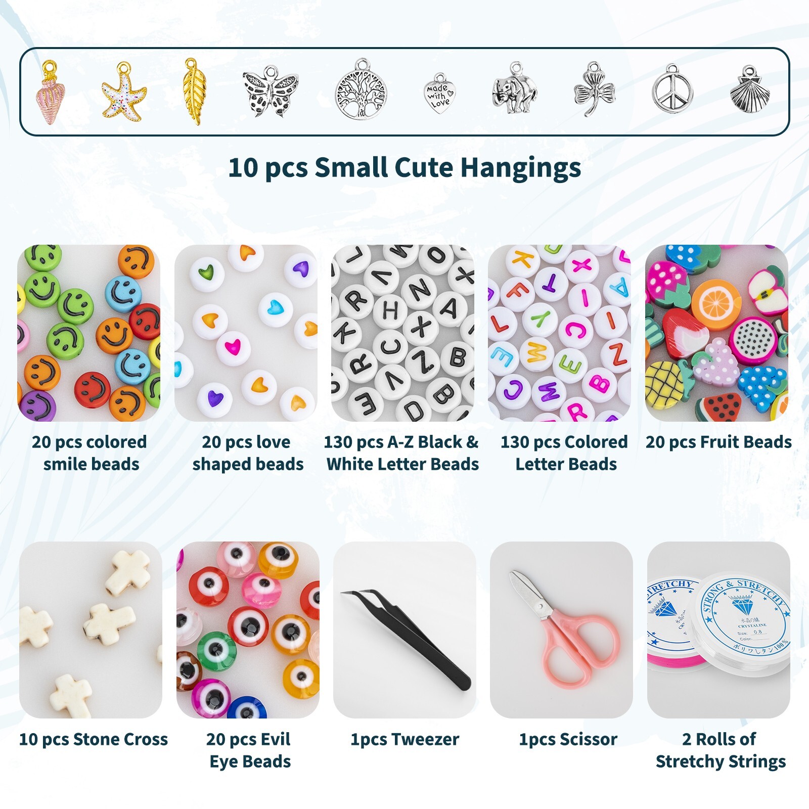 4080pcs Clay Beads Kit Flat Polymer Round Disc DIY Bracelet Jewelry Making Set