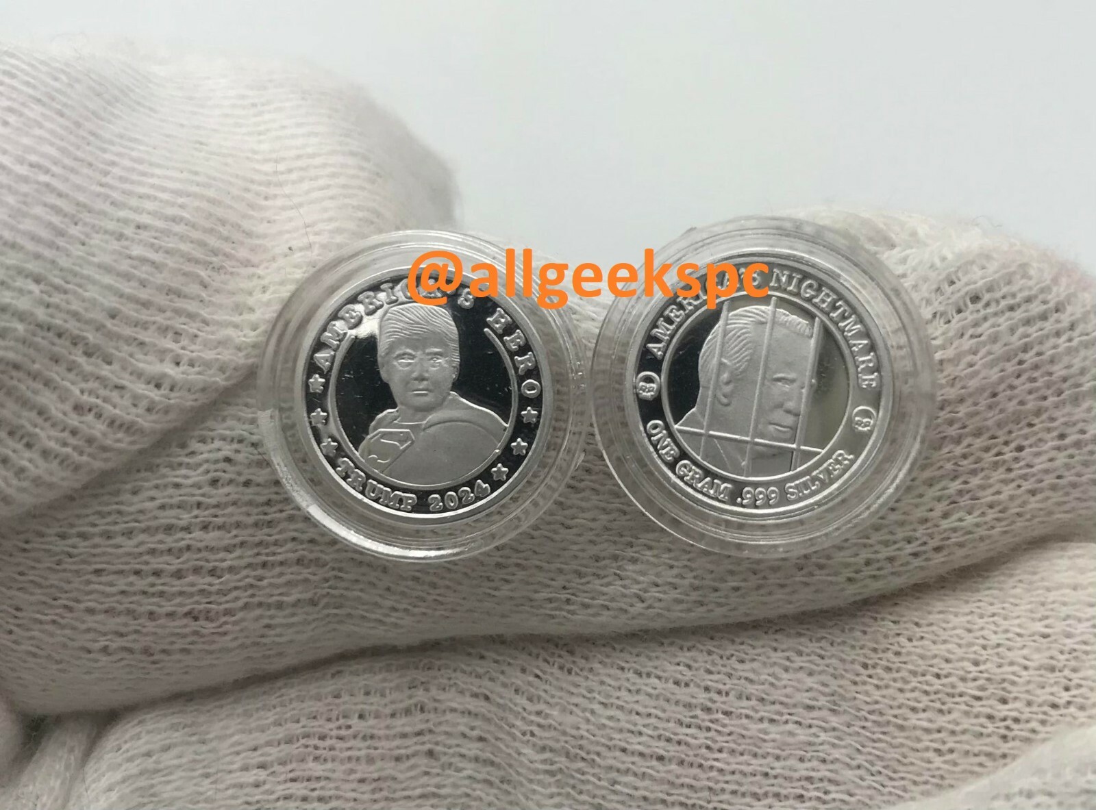 Qty. of 1 - 1 gram .999 Pure Silver Trump Superman America Hero Biden Nightmare