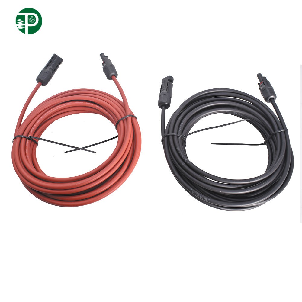 30 FT 10 AWG Black + Red Solar Panel High Quality Extension Cable Wire Connector