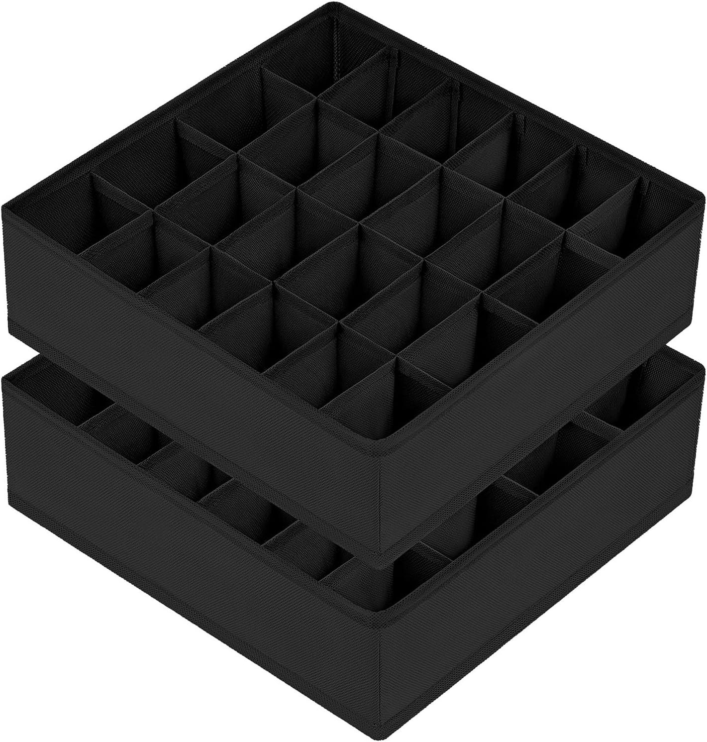 Sock Drawer Organizer Divider 2 Packs Underwear Organizer, 24 Cell Collapsible C