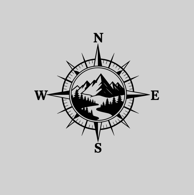 Compass 30cm Vinyl Sticker Car Caravan Motorhome Camper