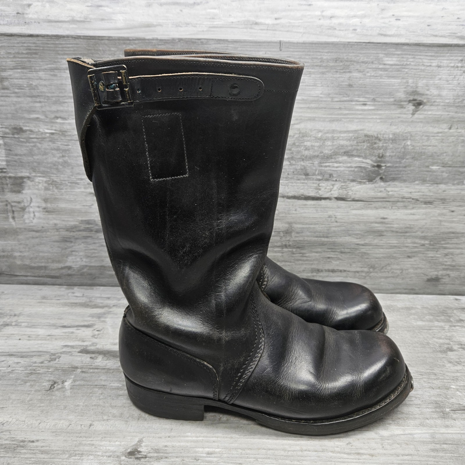 German Army Jack Boots  Knobelbecher Black Leather Rubber Soles US 10.5 EUR 43