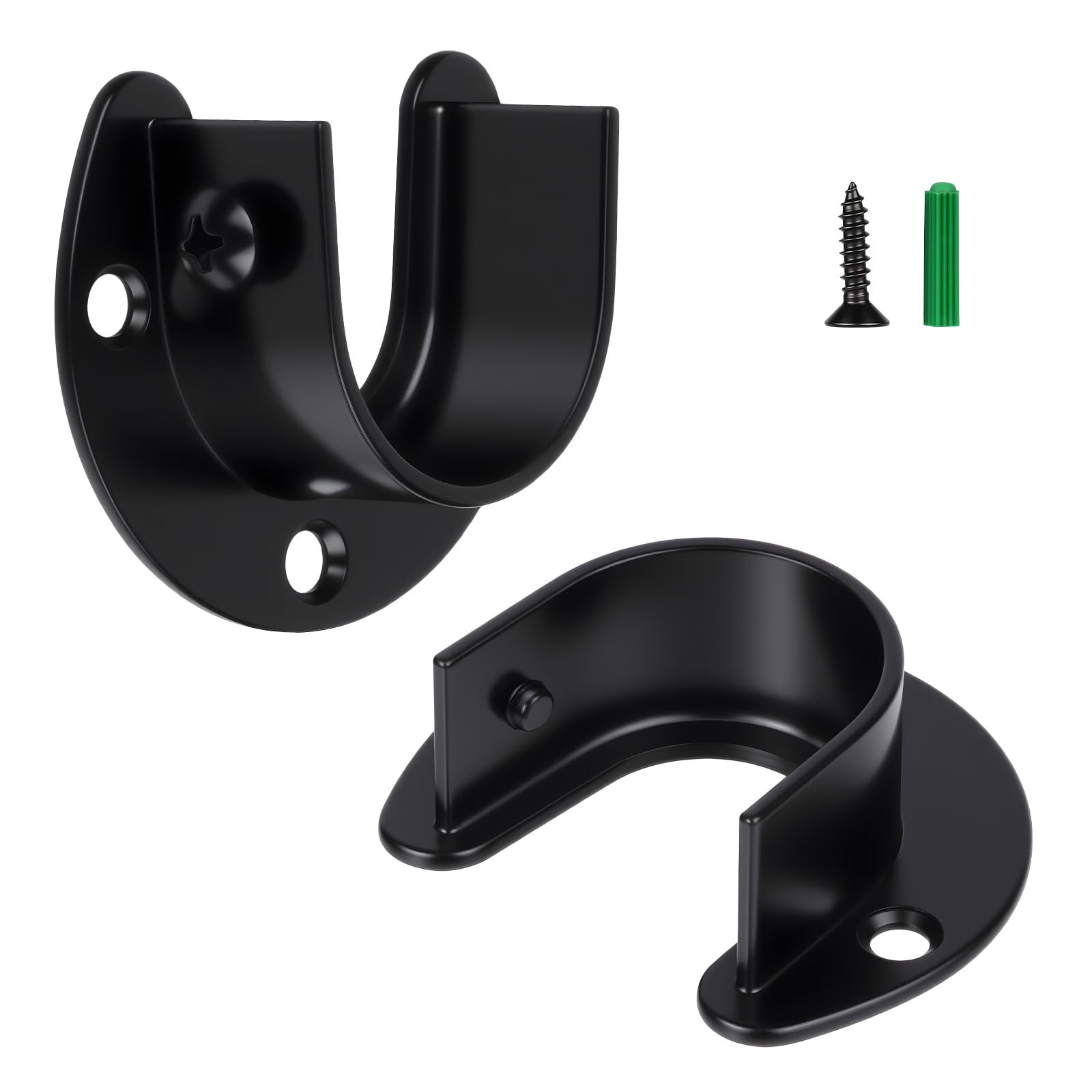 Stainless Steel Closet Rod Bracket,Closet Rod Holders, U-Shaped Open Type Soc...