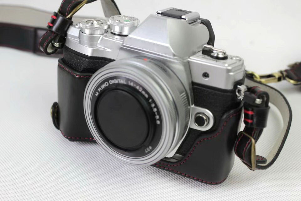 HQ Leather Camera case Bag Grip strap For Olympus OM-D E-M10 Mark III IV M3 M4