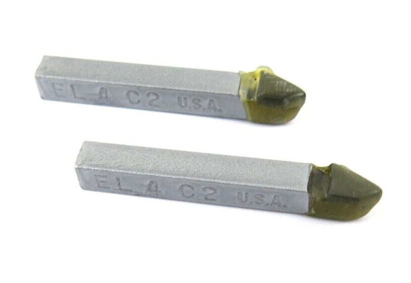 2pcs ACT EL-4 C2 Grade Carbide Brazed Lathe Tool Bits LH 60° Angle 1/4" Shank