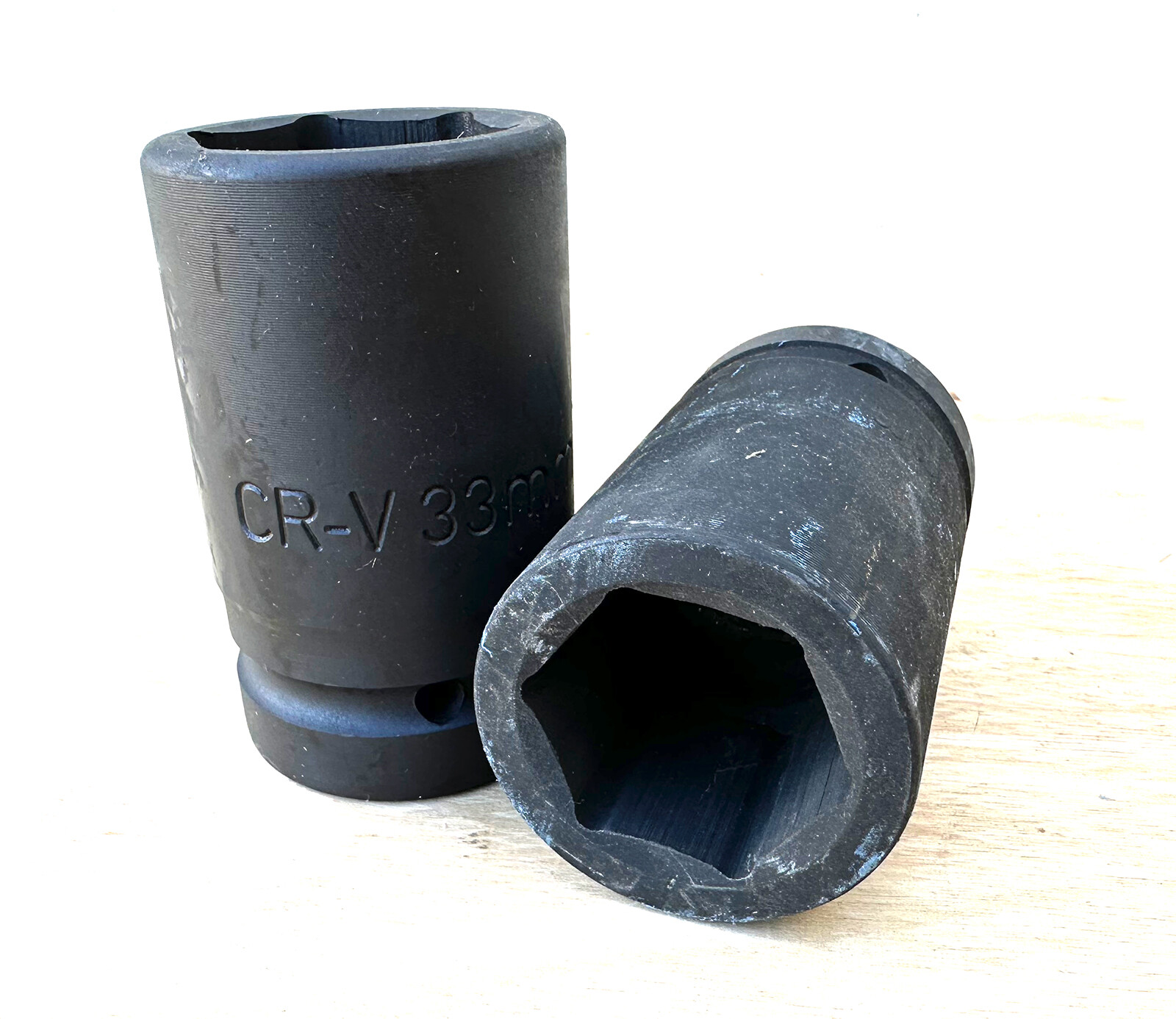 2pc 1" Drive Wheel Spindle Axle Nut Deep Impact Socket Set 33mm 32mm Sockets
