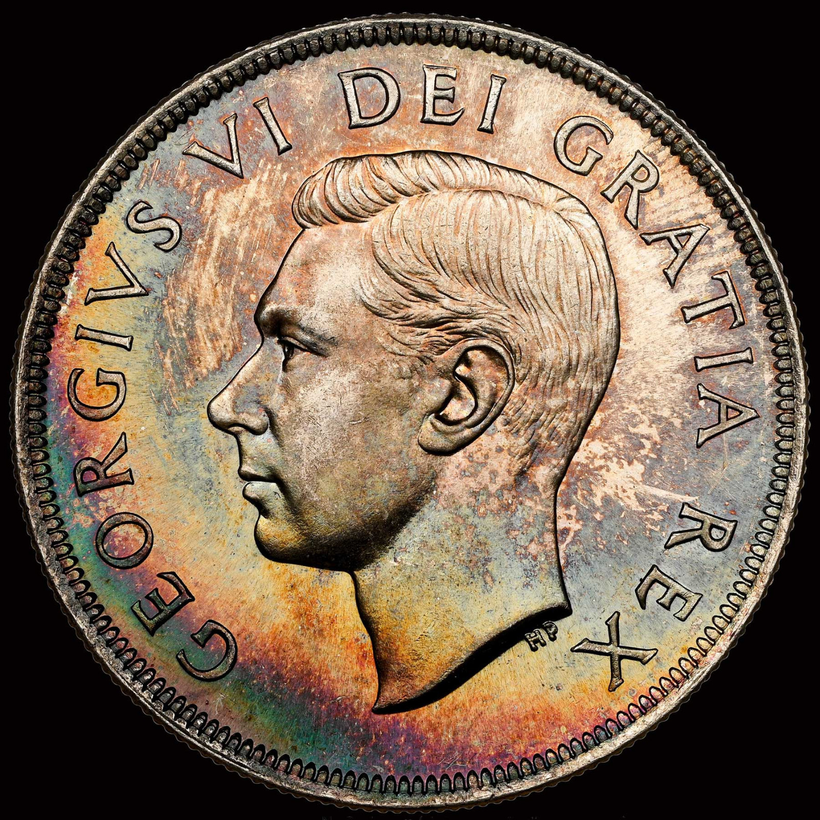 NGC MS64 1949 CANADA 'Newfoundland' Silver Dollar  "The Matthew" Rainbow toned!!