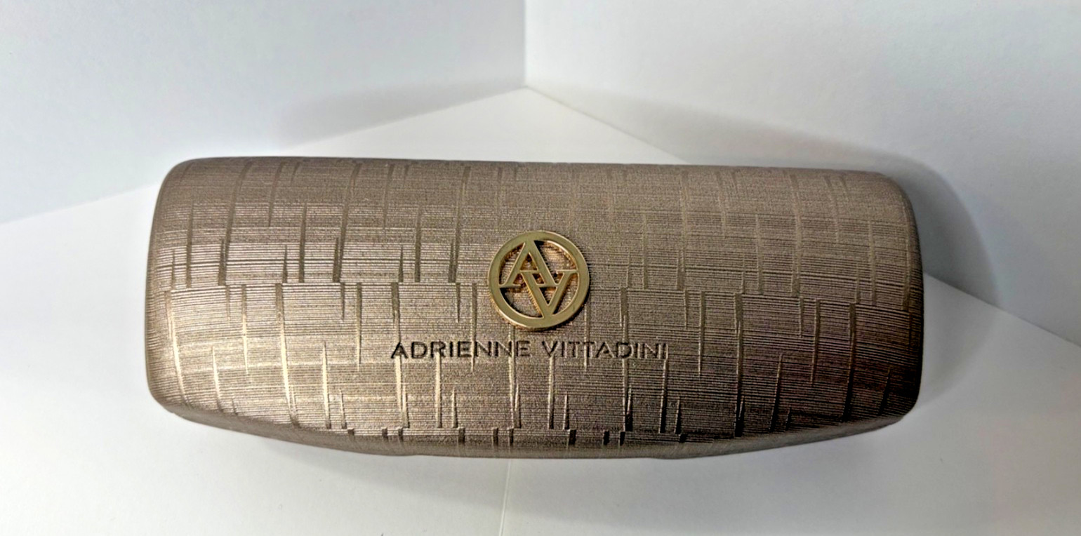 Adrienne Vittadini Brand Gold Texture Hard Clamshell Sunglass Case EUC Case Only