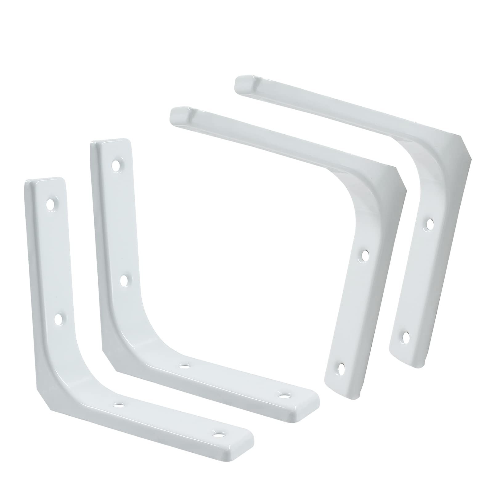 4 PCS 4 Inch White Wall Shelf Brackets Heavy Duty Support Decor Hardware