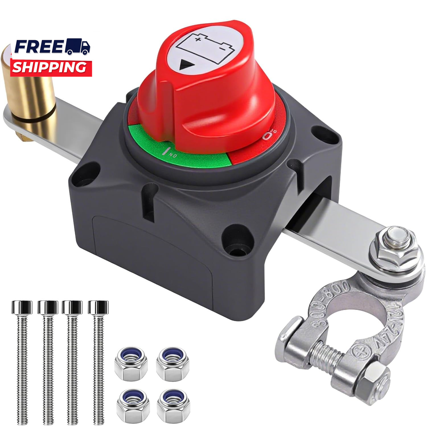 Top Post Car Battery Disconnect Switch 12V  48V Heavy Duty Power Manual Quick Sh