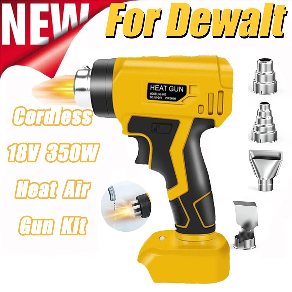Cordless Heat Gun for Dewalt 18V-20V Battery Portable Heat Gun with 4 nozzles