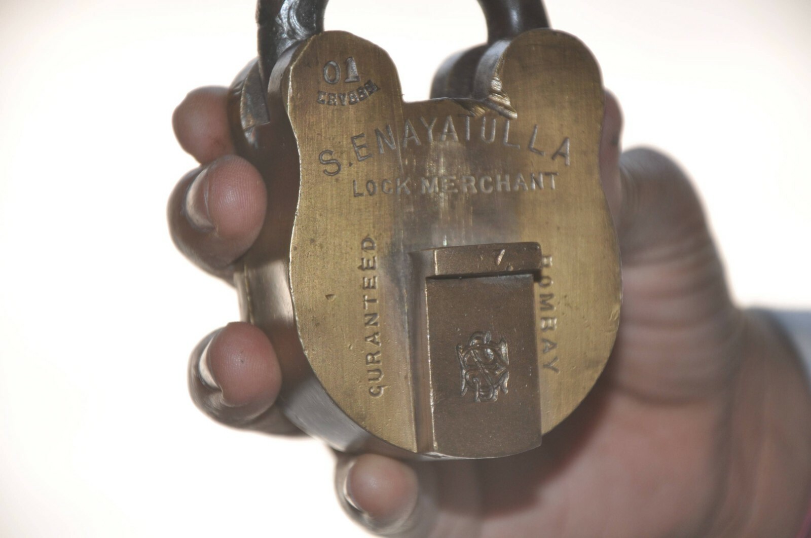 Vintage Brass Handcrafted Solid Heavy S.Enayatulla ES Mark Padlock