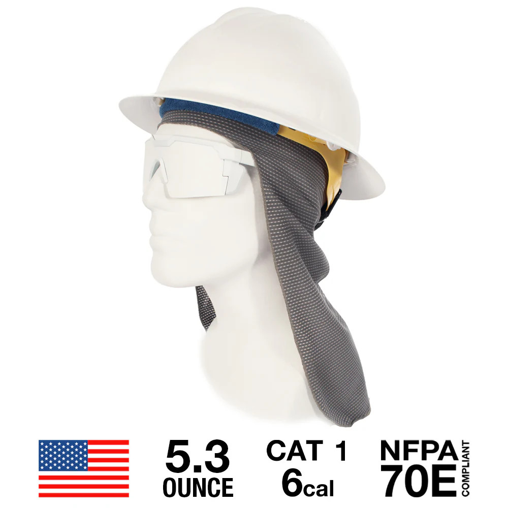 NEW - Benchmark FR Hard Hat Liner, Sun Protection Shade - Light Gray - Fast Ship