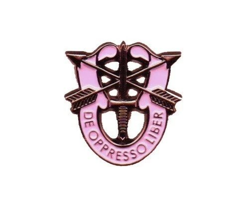 U.S. ARMY SPECIAL FORCES "DE OPPRESSO LIBER" PINK 3D LAPEL PIN - FREE SHIPPING