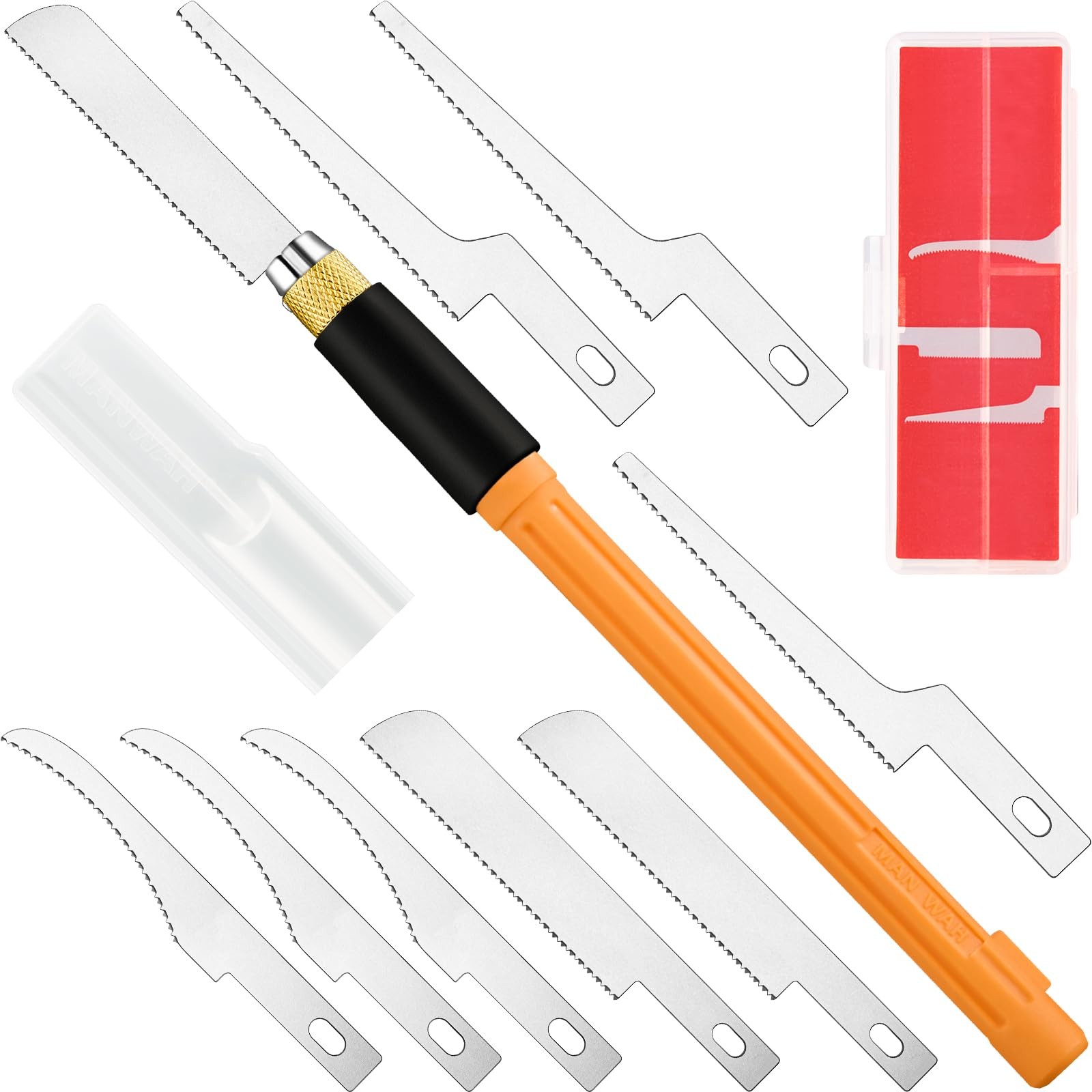 Honoson Mini Hand Saw Model Tools Small Hobby Blades Kit with 9 Yellow