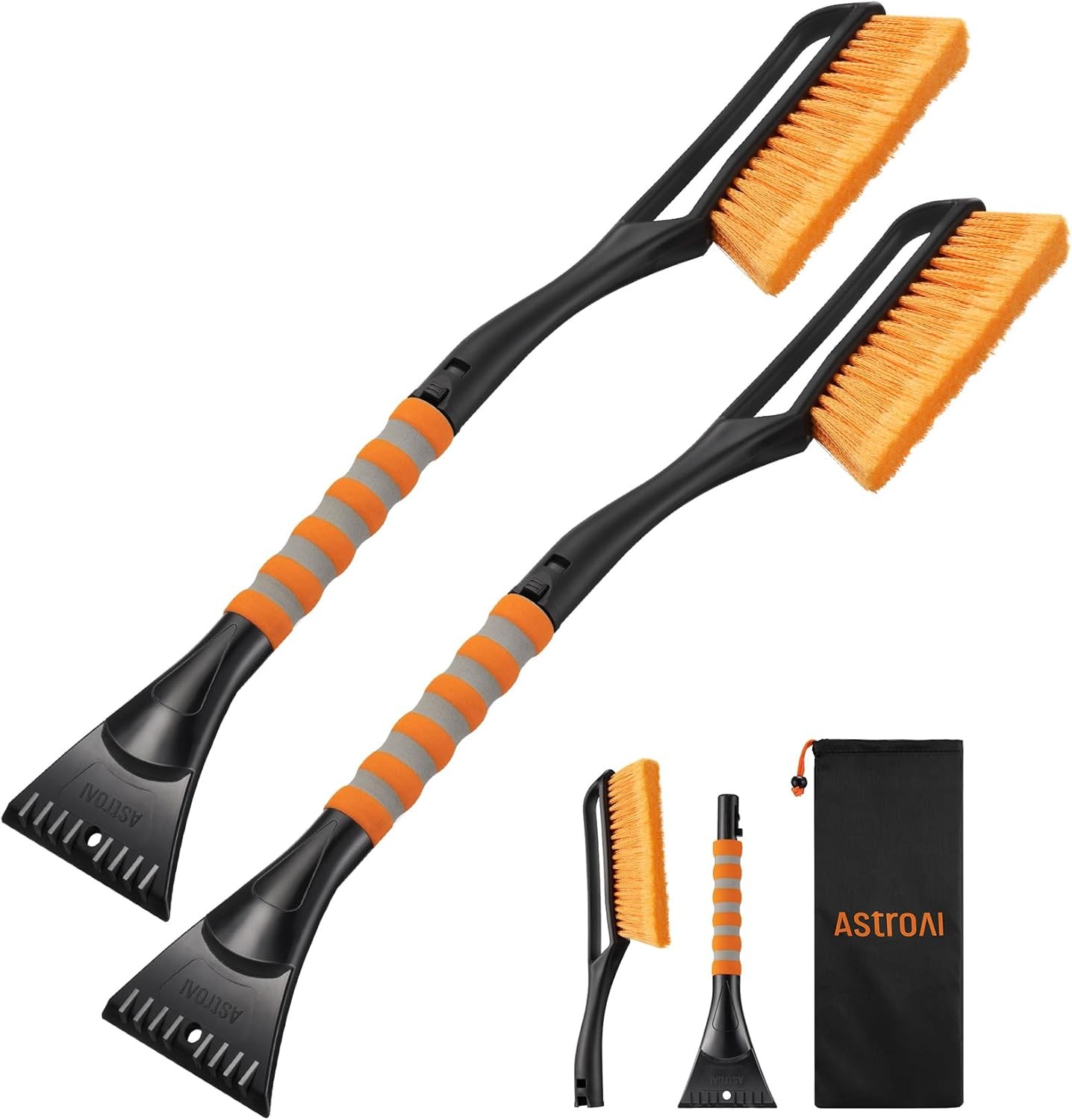 AstroAI 2-Pack 27" Snow Brush & Ice Scraper – Heavy Duty Car Tool