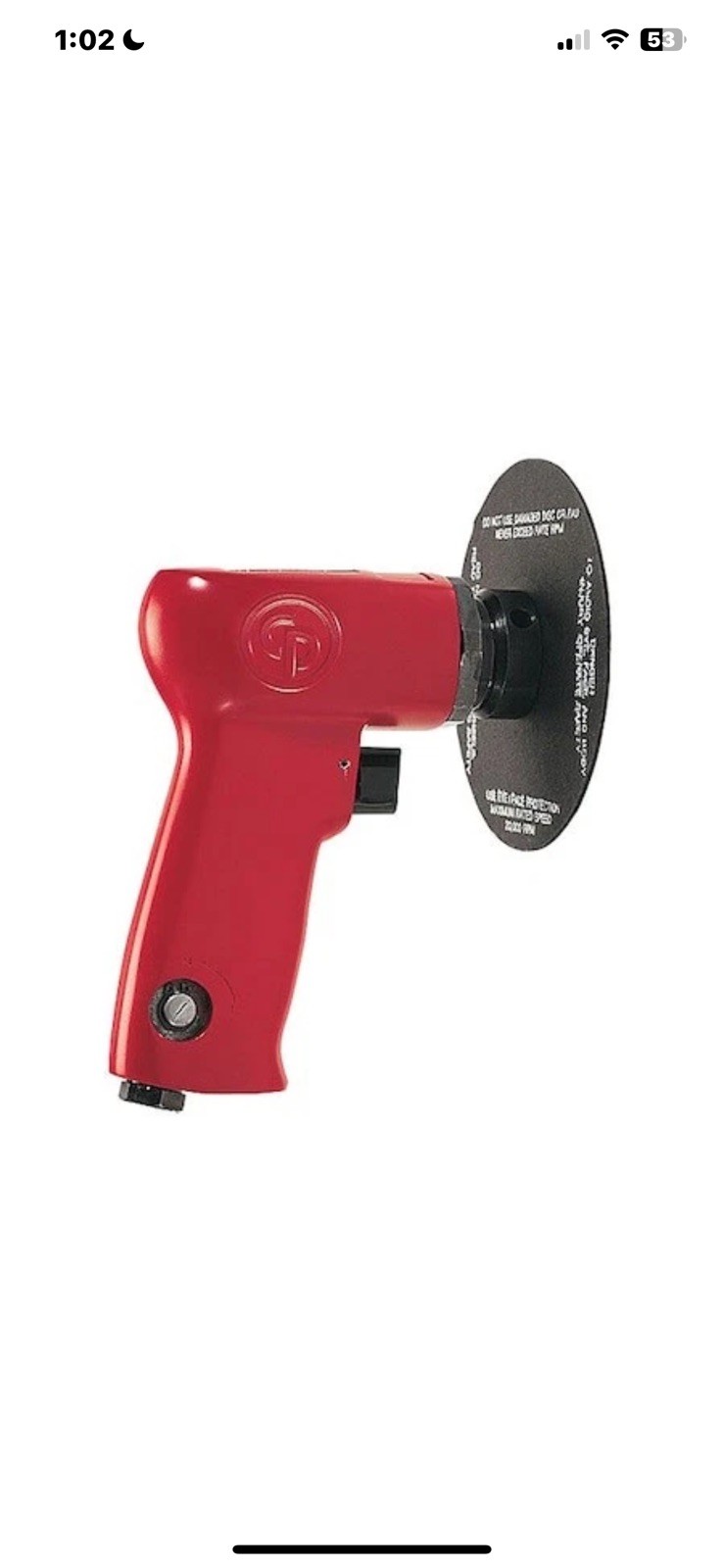 Chicago Pneumatic Cp9778 5" Air Disc Sander 14000 Rpm