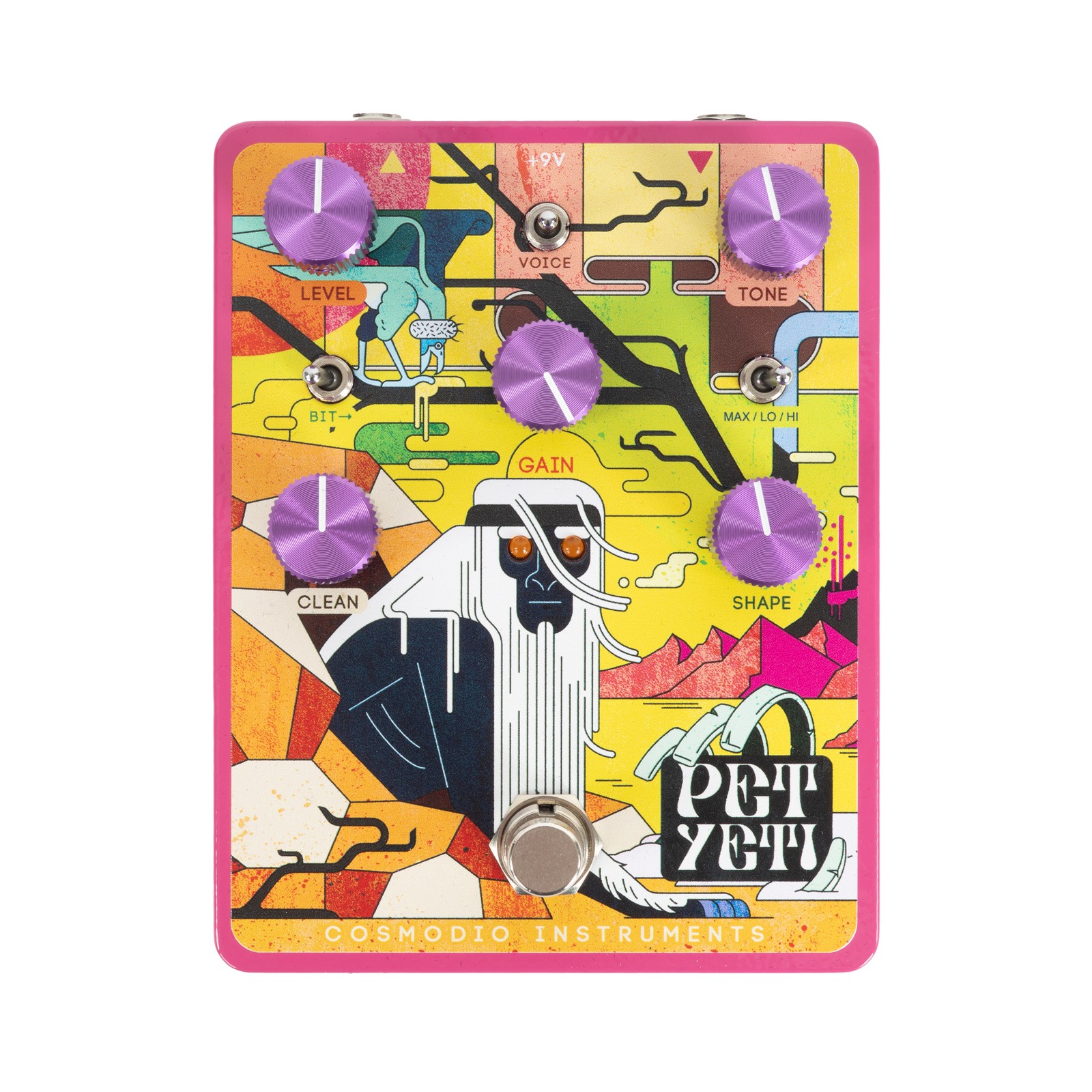 Cosmodio Pet Yeti Distortion and Fuzz Pedal - Neon
