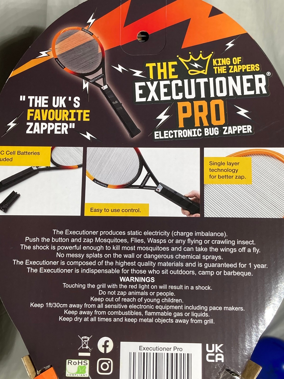 the Executioner PRO Electronic Fly Mosquito Bug Zapper Swatter Racket
