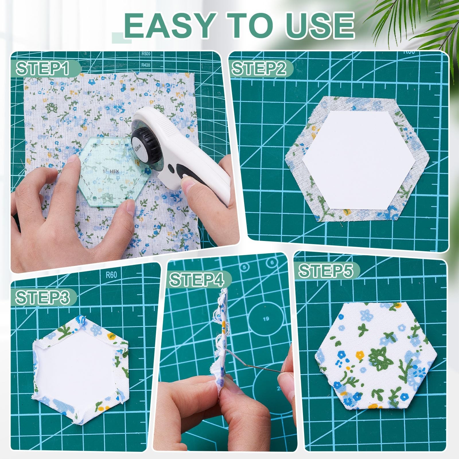 612 Pcs Patchwork Paper EPP English Piecing Supplies 12 Shapes Acrylic Templa...