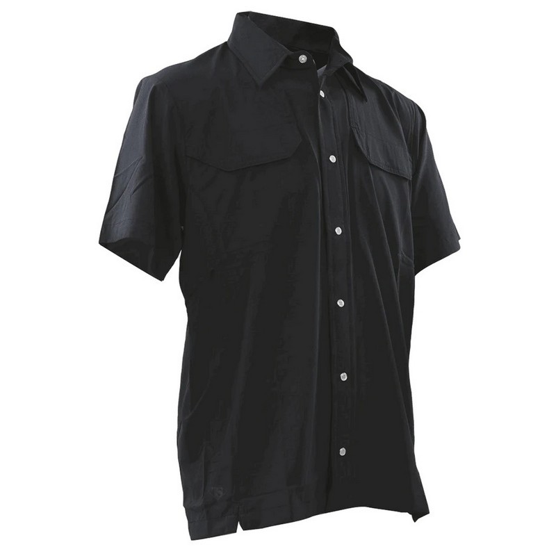 Tru-Spec 1249 Men's 24-7 Cool Camp Short Sleeve Shirt, Black, Large Regular