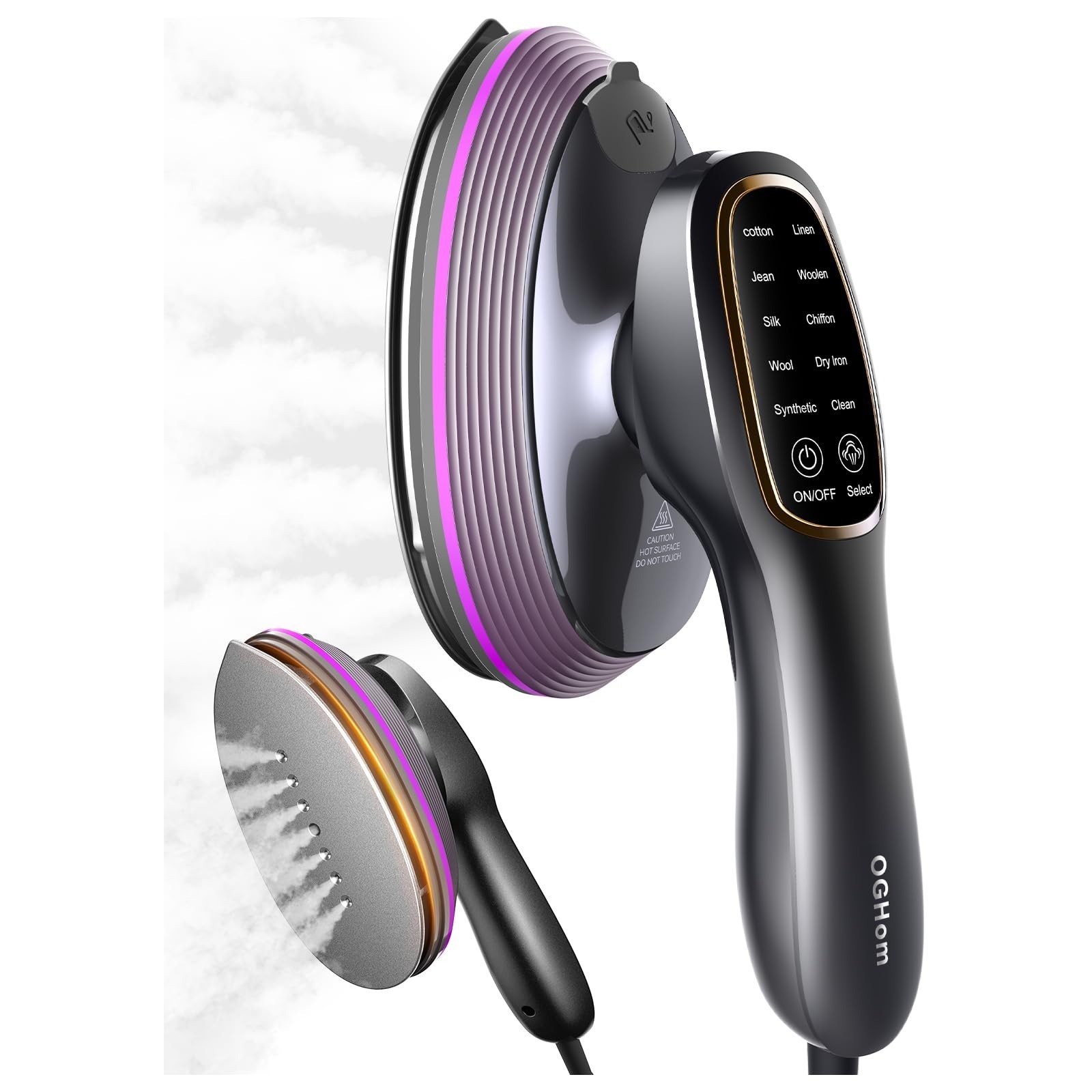 OGHom 2-in-1 Steamer & Iron for Clothes, 120V Handheld Clothes Steamer Iron, ...