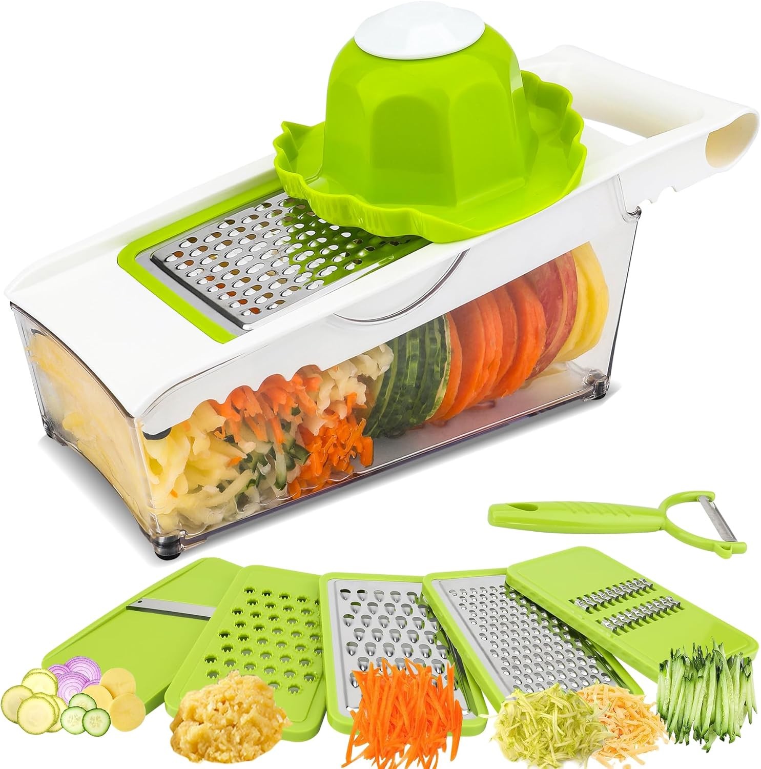 Graters For Kitchen, Cheese Grater with Container, Mandoline Slicer For Kitchen,