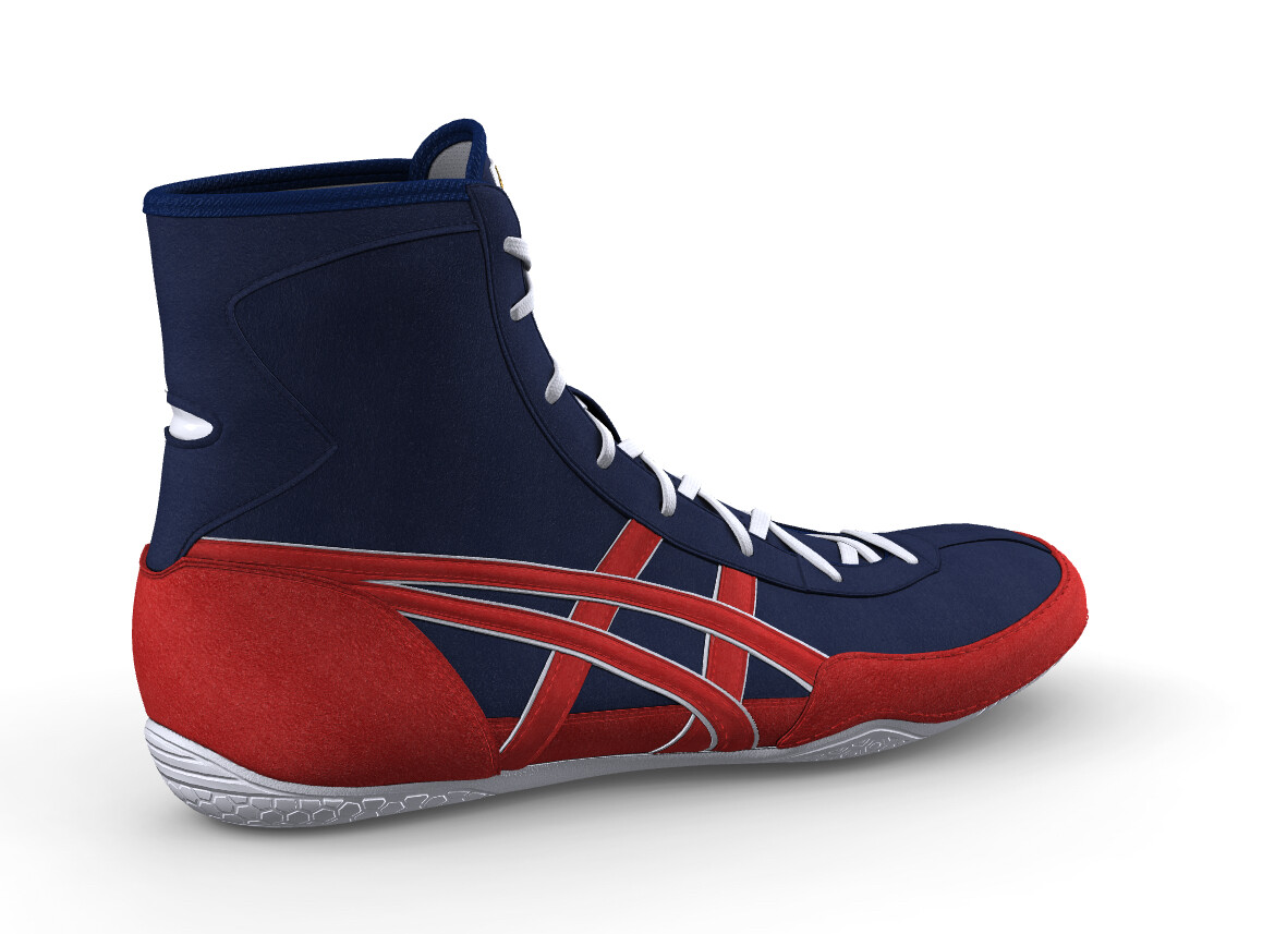 asics Boxing Wrestling Shoes Blue × Red Red Line White NEW EX-EO TWR900 Next