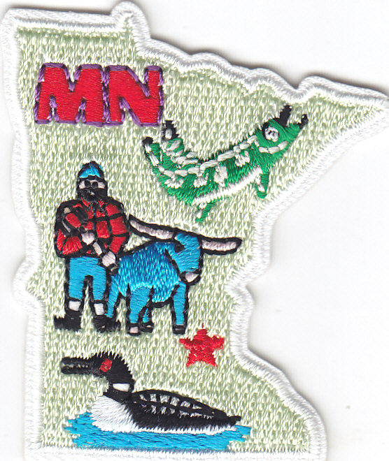 MINNESOTA STATE SHAPE iron On Patch MN